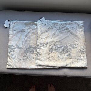 West Elm Marble Swirl Modern Chic Euro Shams